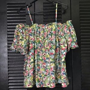 Bright Floral Off the Shoulder Top